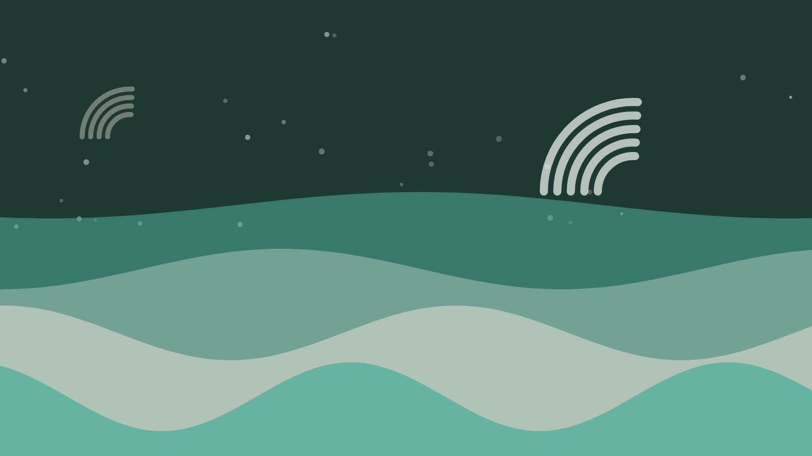 Arte abstrata de inspiração caiçara com ondas e arcos de canoa